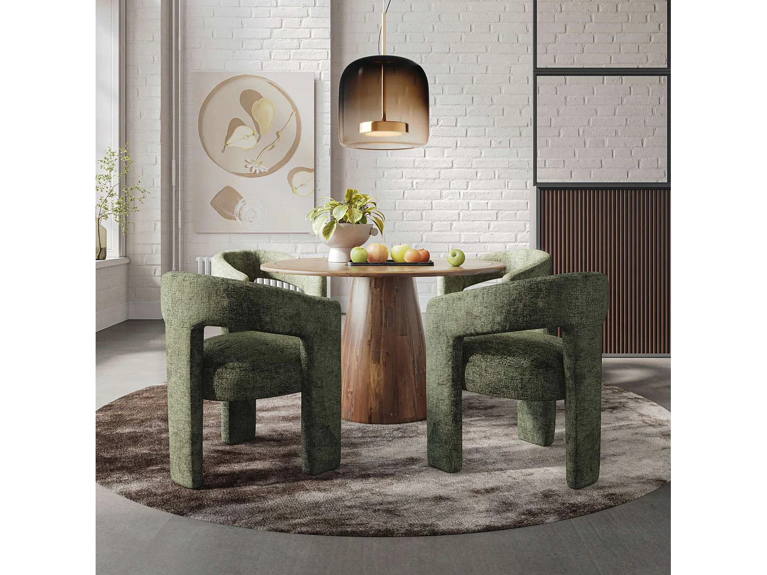 Chaise 62x75x58 cm olive Leith LET71O