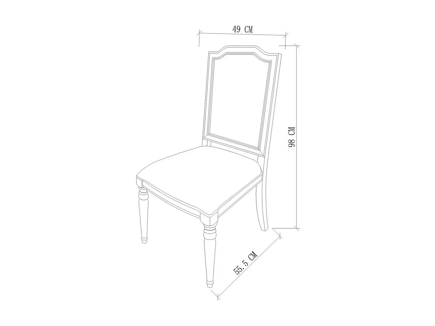 Chaise 49x98x57 cm gris dijon di28