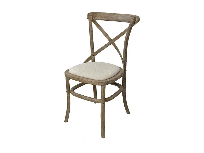 Chaise 51x87x53 cm marron crème Limena LI885A