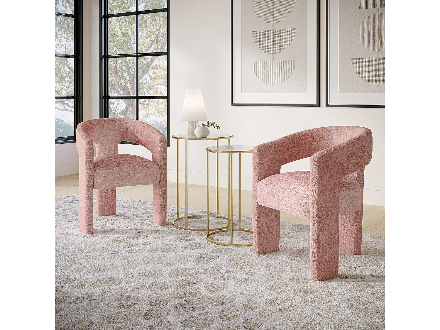 Chaise 62x75x58 cm rose Leith LET71P