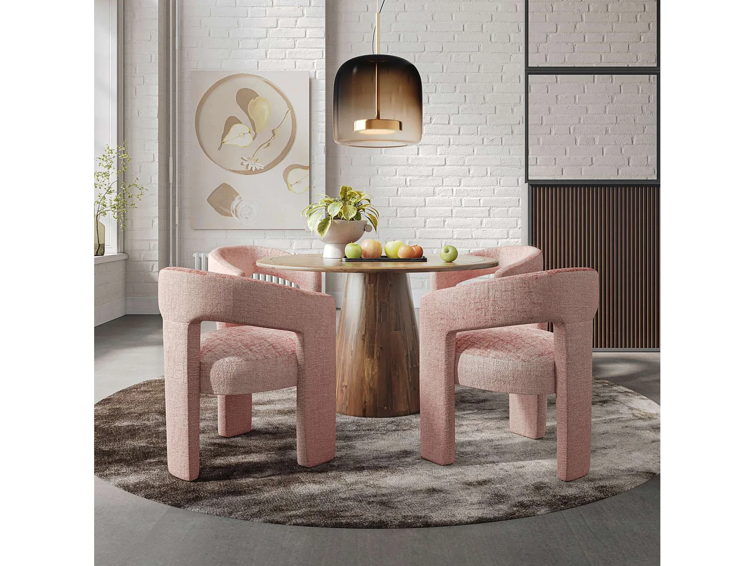Chaise 62x75x58 cm rose Leith LET71P