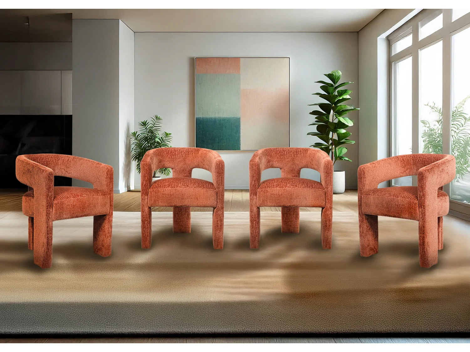 Chaise 62x75x58 cm Marron Leith LET71BS