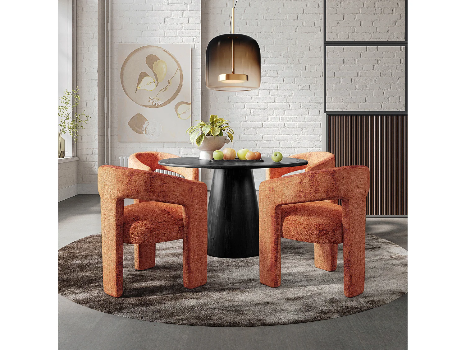 Chaise 62x75x58 cm Marron Leith LET71BS