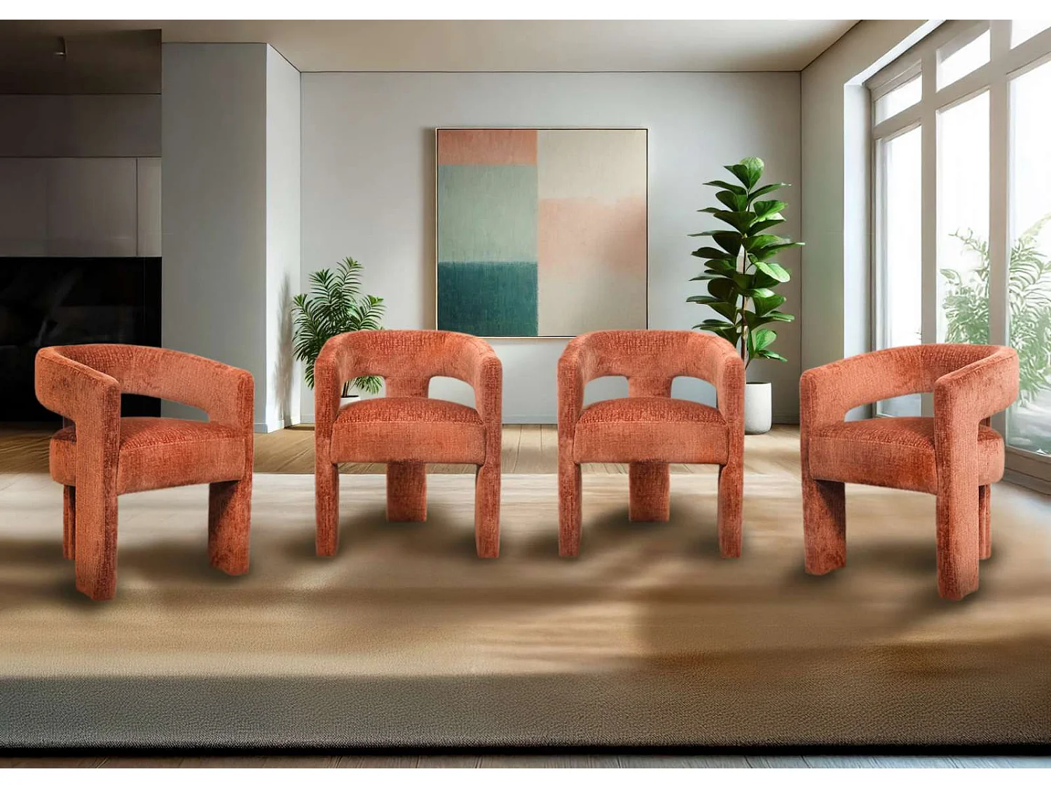 Chaise 62x75x58 cm Marron Leith LET71BS