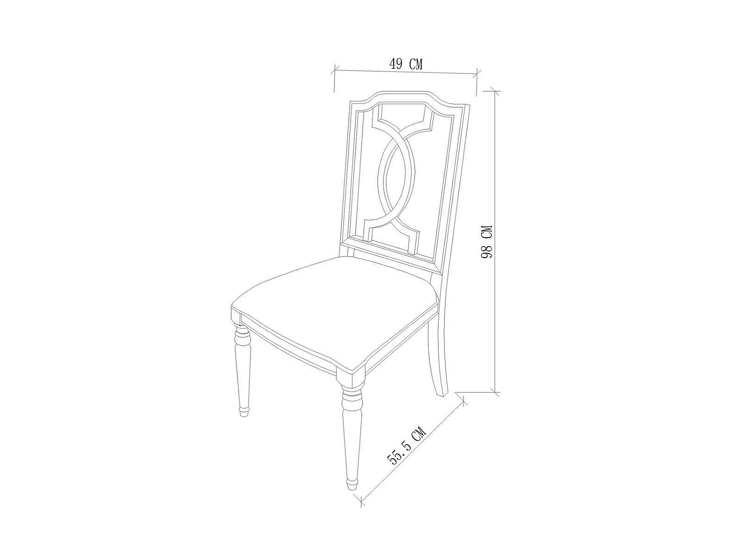 Chaise 49x98x57 cm gris dijon di27