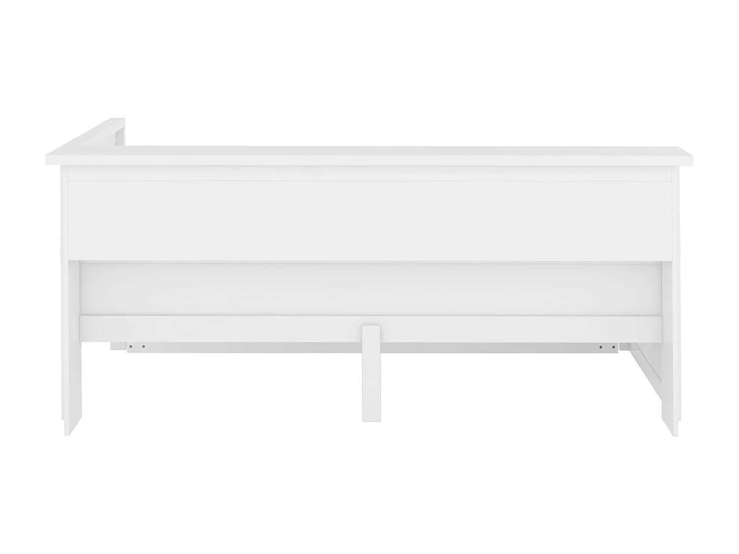Lit banquette 90 x 200cm avec lit gigogne 90 x 190cm - Avec LED, USB et rangement -Blanc