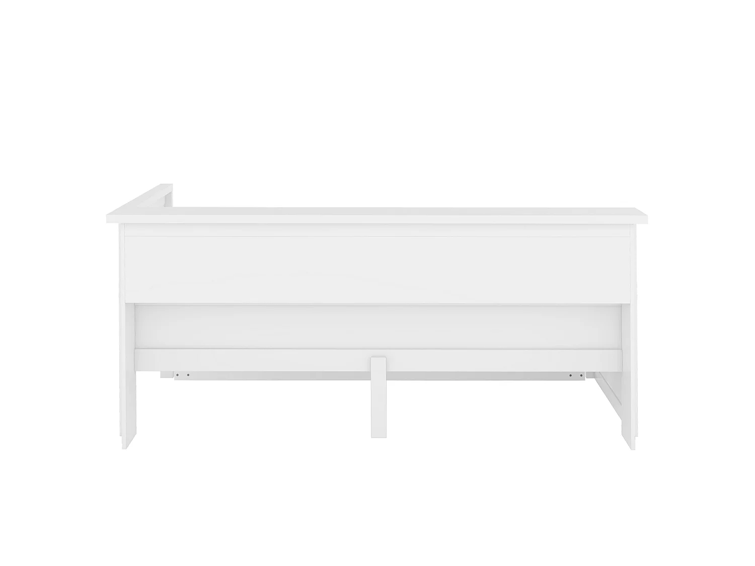 Lit banquette 90 x 200cm avec lit gigogne 90 x 190cm - Avec LED, USB et rangement -Blanc