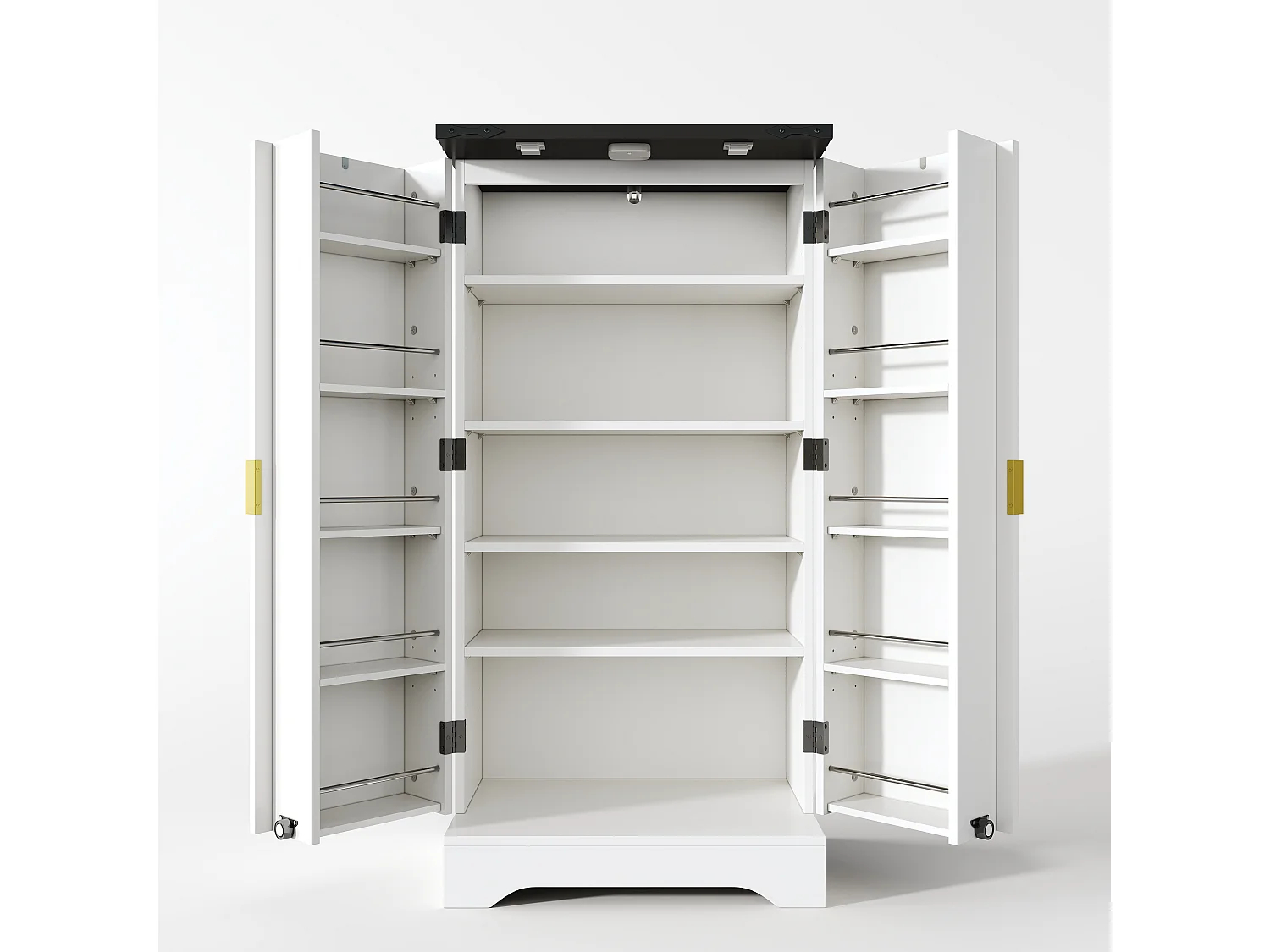 Buffet de cuisine avec 2 portes et détection par LED - Porte rayures -Blanc