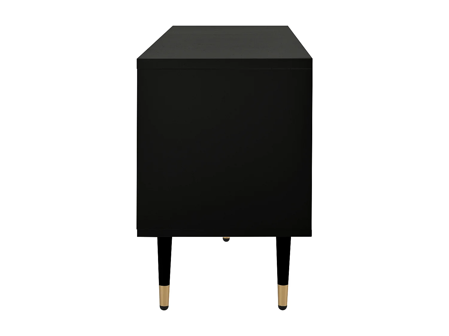 Mueble de TV con 4 puertas, puerta de rejilla, negro.