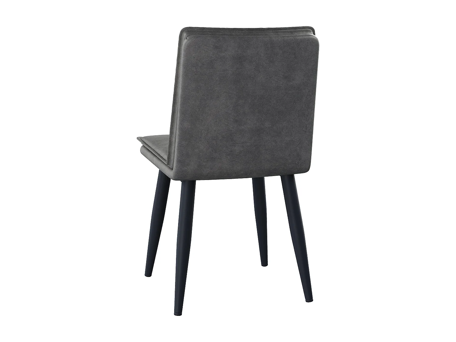 Lot de 6 chaises avec coussins d'assise à 2 couche - simili cuir PU et métal - Gris