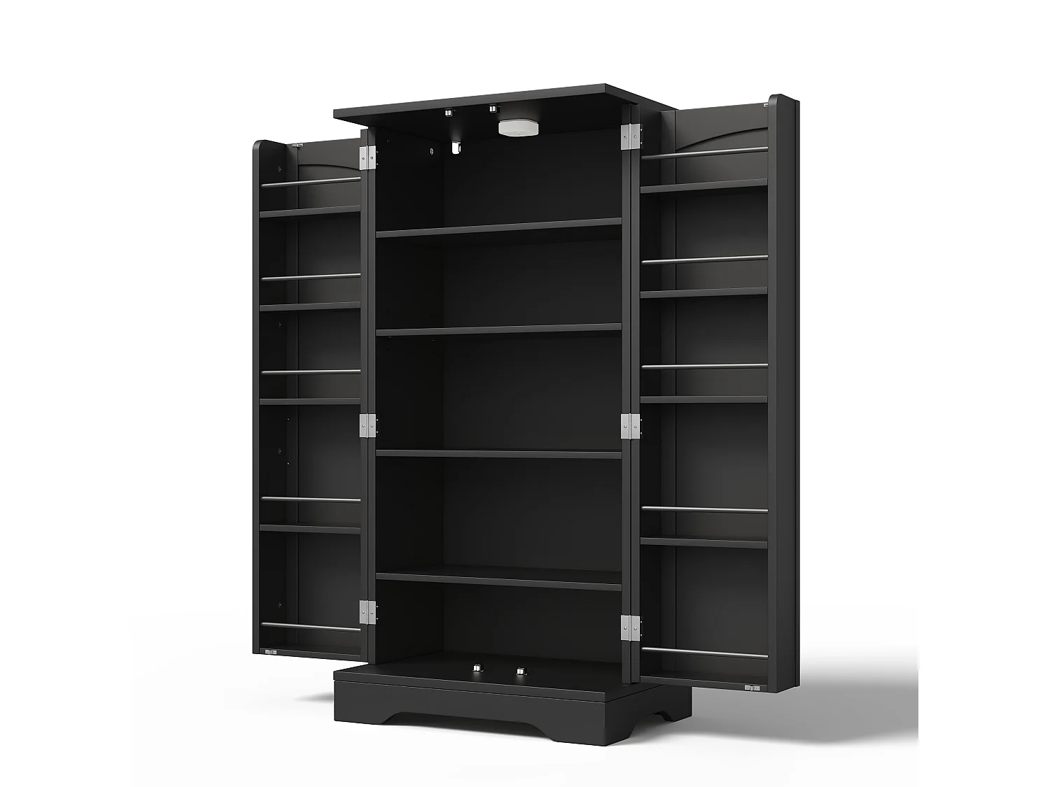 Credenza da cucina con 2 ante e rilevamento LED - Nero 60 x 40 x 120,5 cm