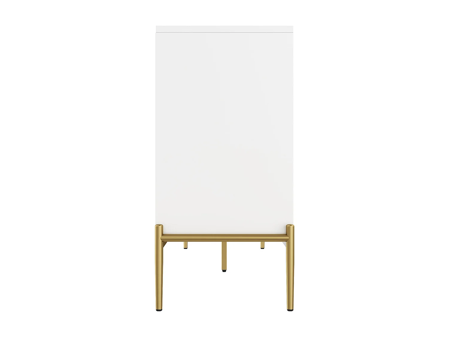 Buffet avec 4 portes, motifs géométriques - Blanc et doré