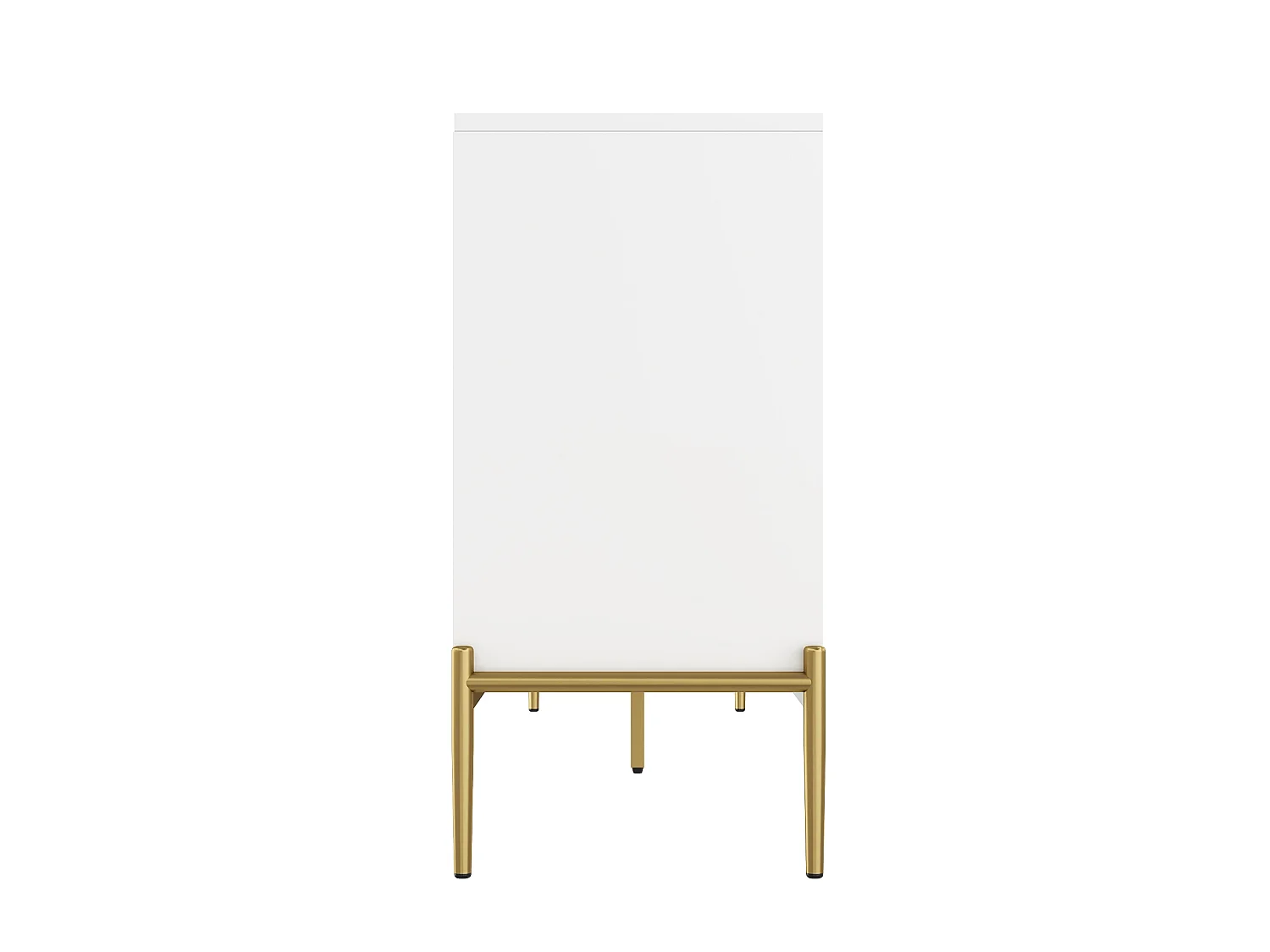Buffet avec 4 portes, motifs géométriques - Blanc et doré