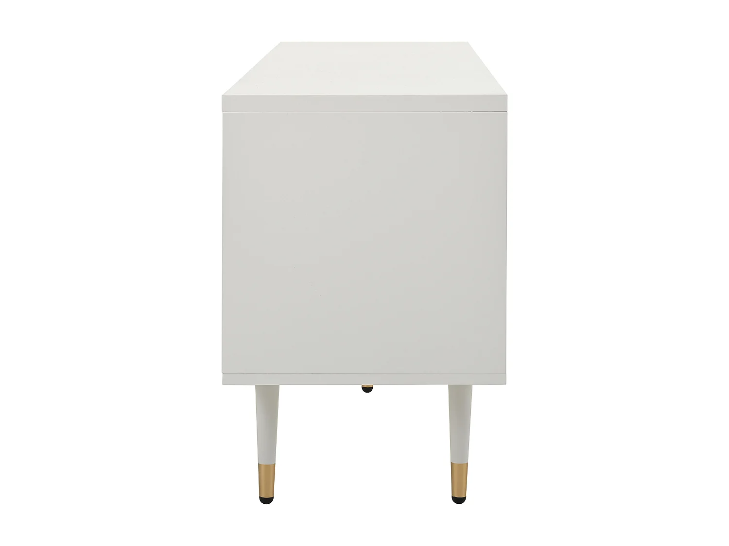 Mueble de TV con 4 puertas, puerta de rejilla, blanco