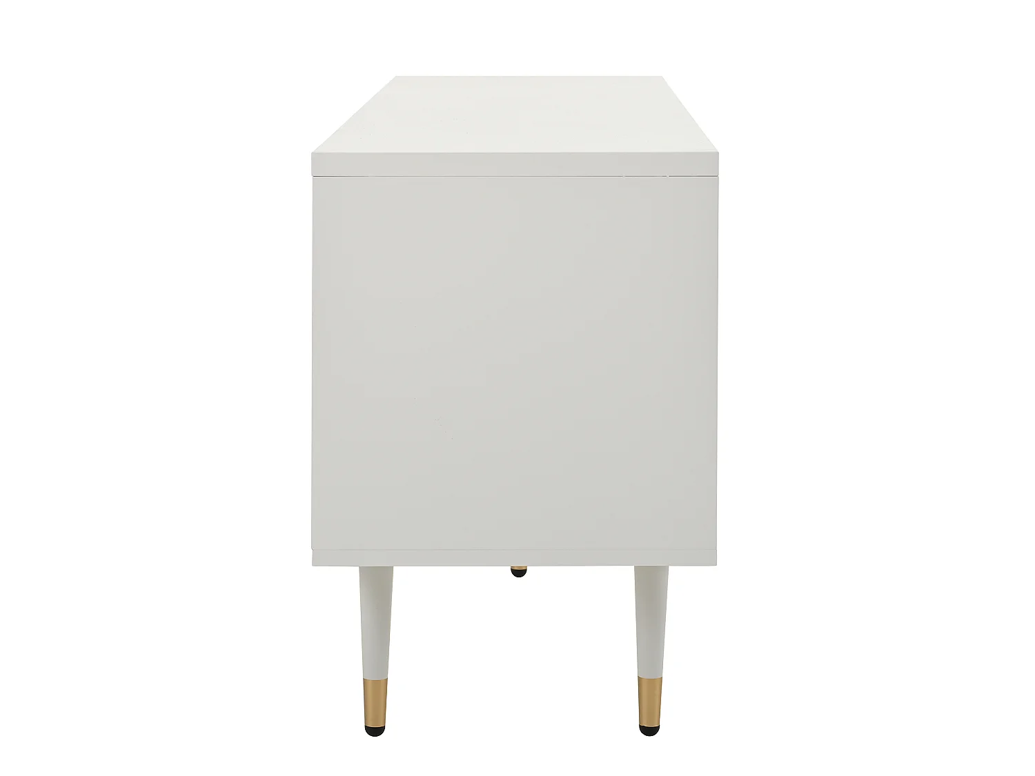 Mueble de TV con 4 puertas, puerta de rejilla, blanco