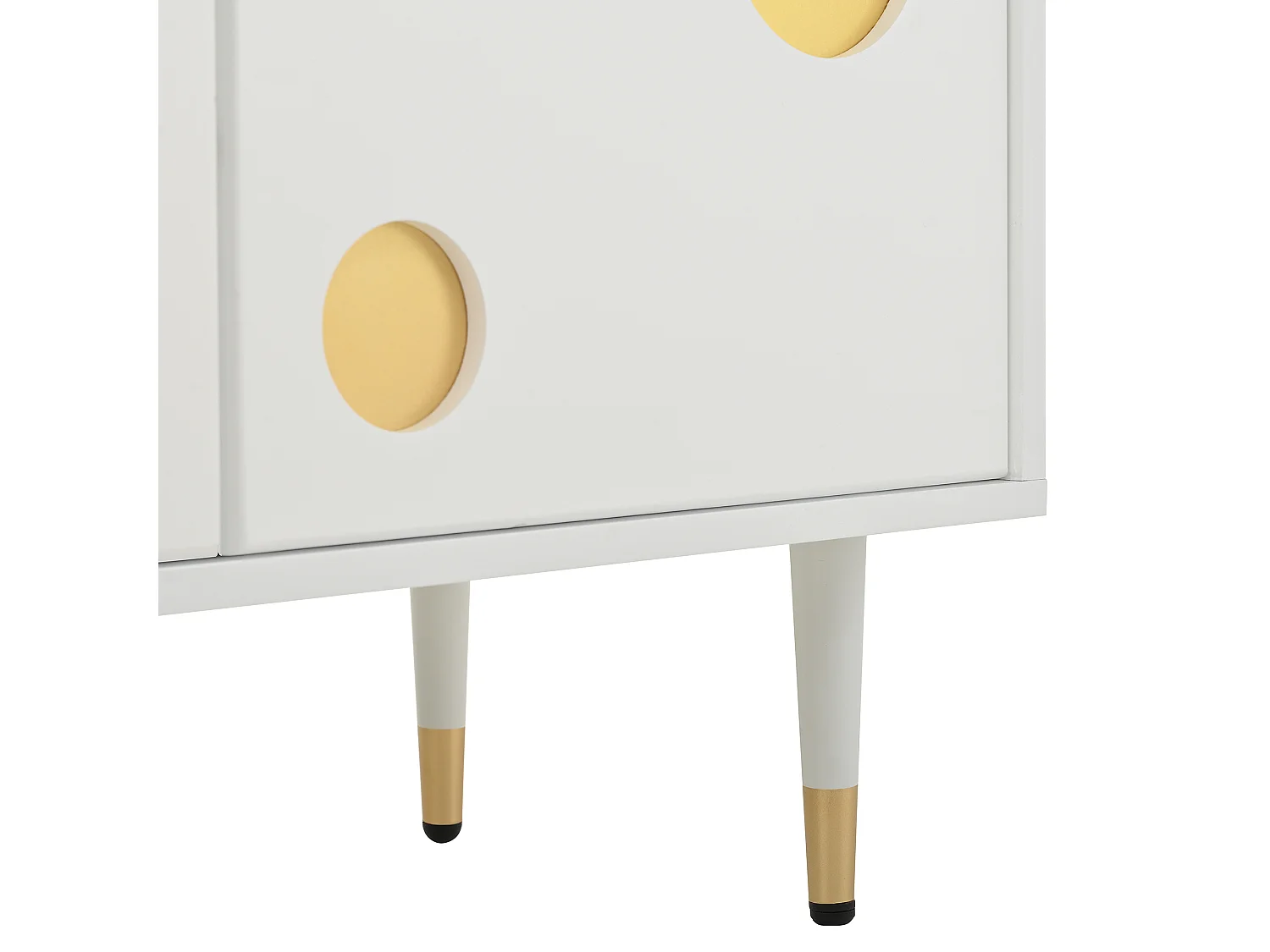 Mueble de TV con 4 puertas, puerta de rejilla, blanco