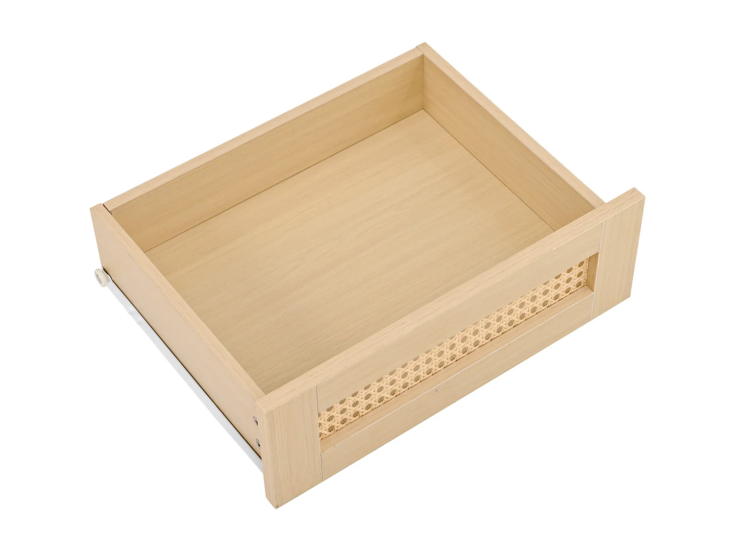 Meuble TV avec 2 tiroirs et 2 portes coulissantes -Ovale bois - Naturel