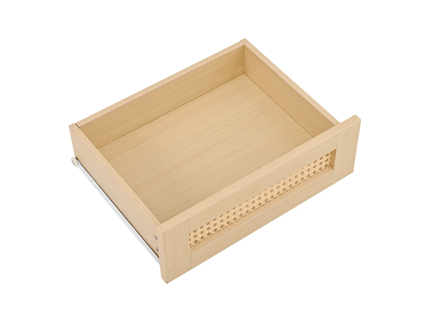 Móvel para TV com 2 gavetas e 2 portas de correr - Oval em madeira - Cor natural