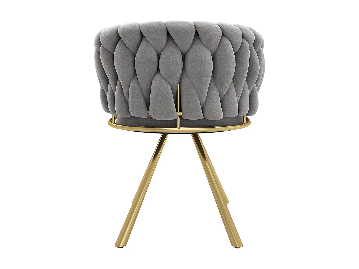 Chaise pivotante avec accoudoir, pieds métal doré - velours gris