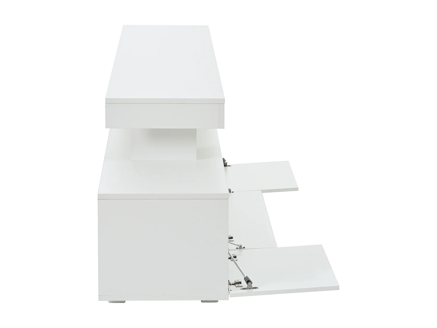 Suporte para TV com iluminação LED e 3 portas - acabamento brilhante - Branco 192 x 37 x 53 cm