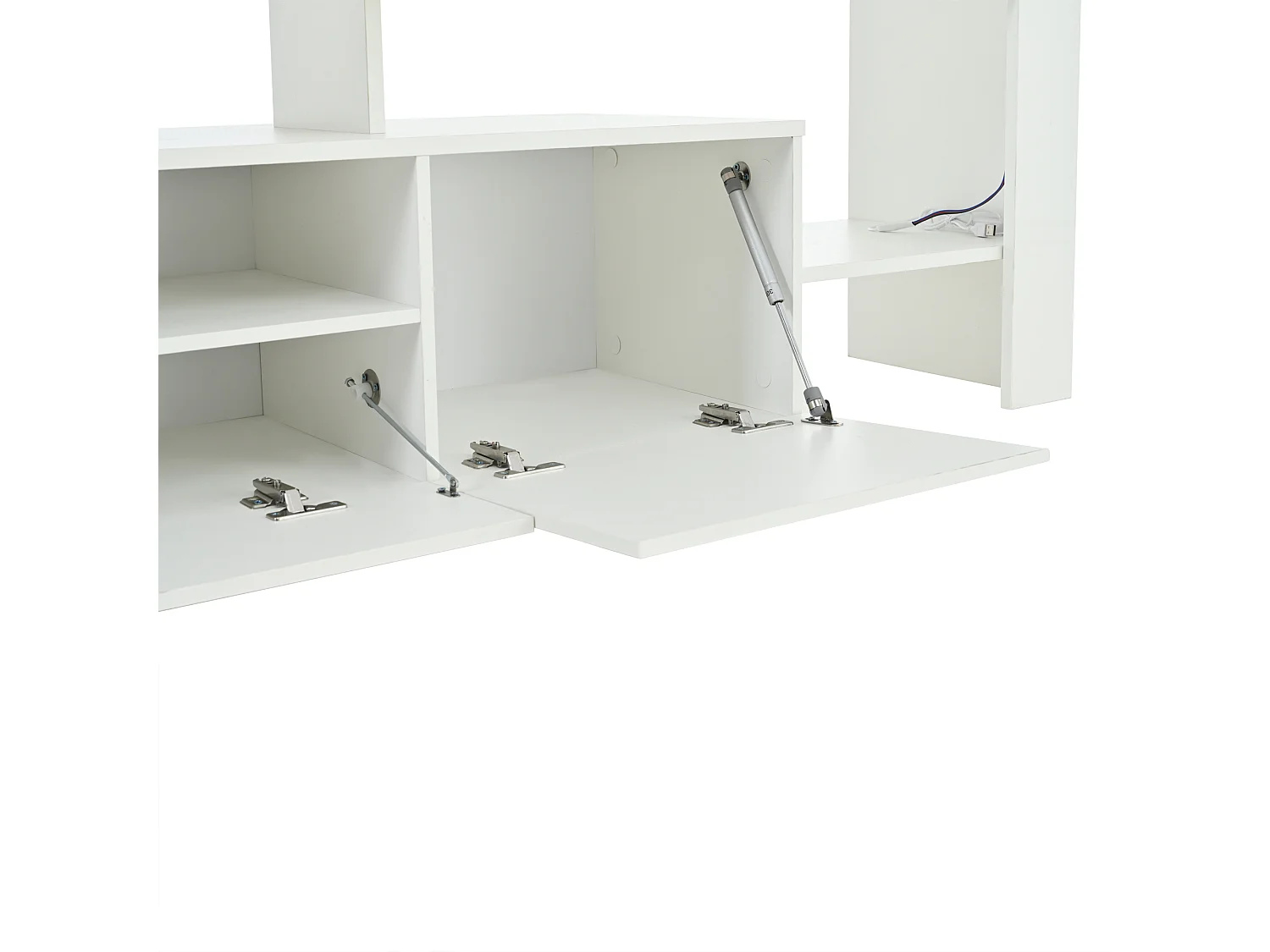 Suporte para TV com iluminação LED e 3 portas - acabamento brilhante - Branco 192 x 37 x 53 cm