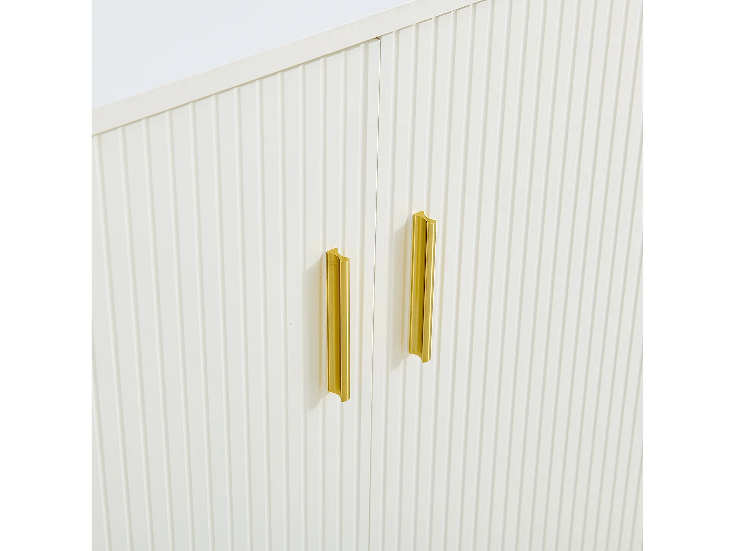 Ensemble buffet et miroir -3 tiroirs et 2 portes - Blanc