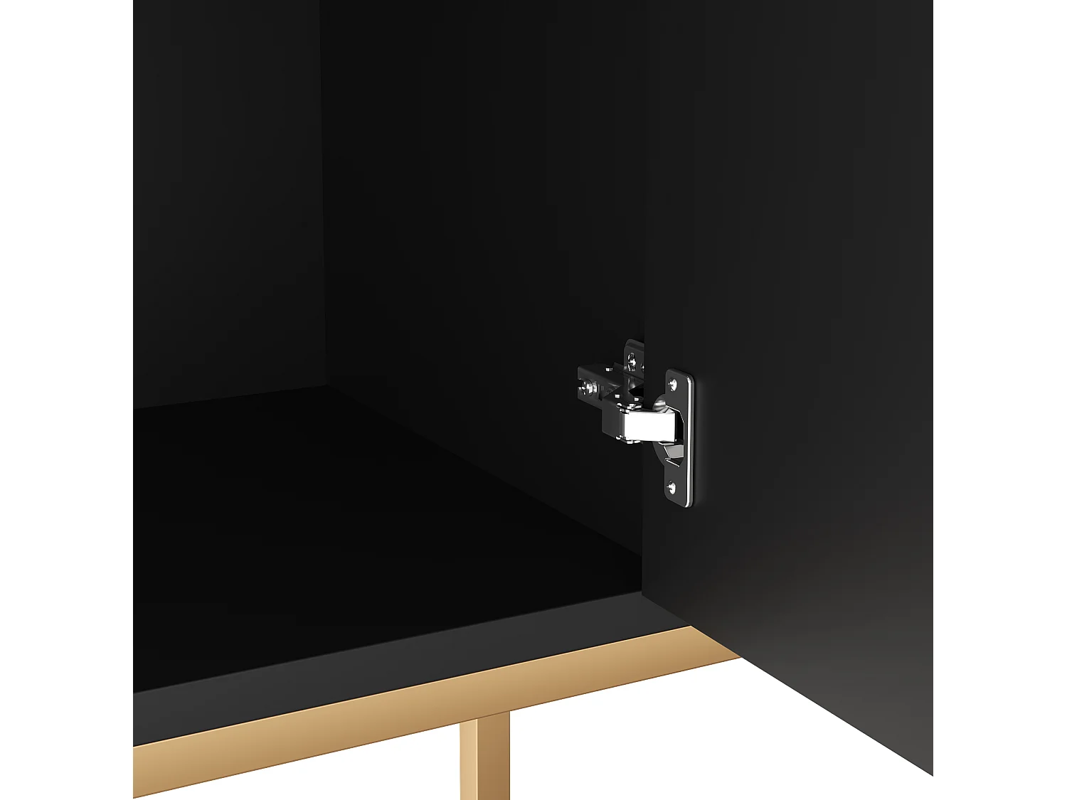 Buffet avec 4 portes, motifs géométriques - Noir et doré