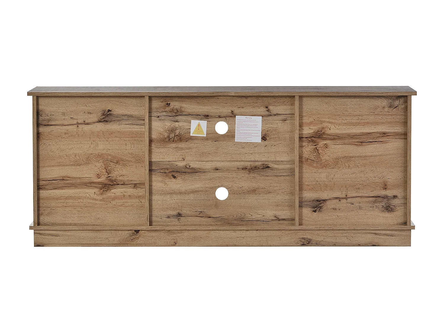 Meuble TV avec 2 portes coulissantes - finition en placage de bois -Bois