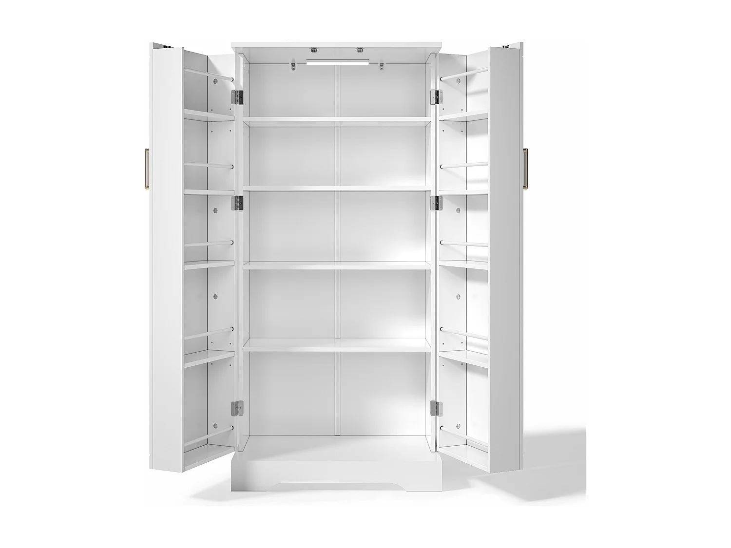 Keuken dressoir met 2 deuren en LED-detectie - Ovale verticale strepen - Wit