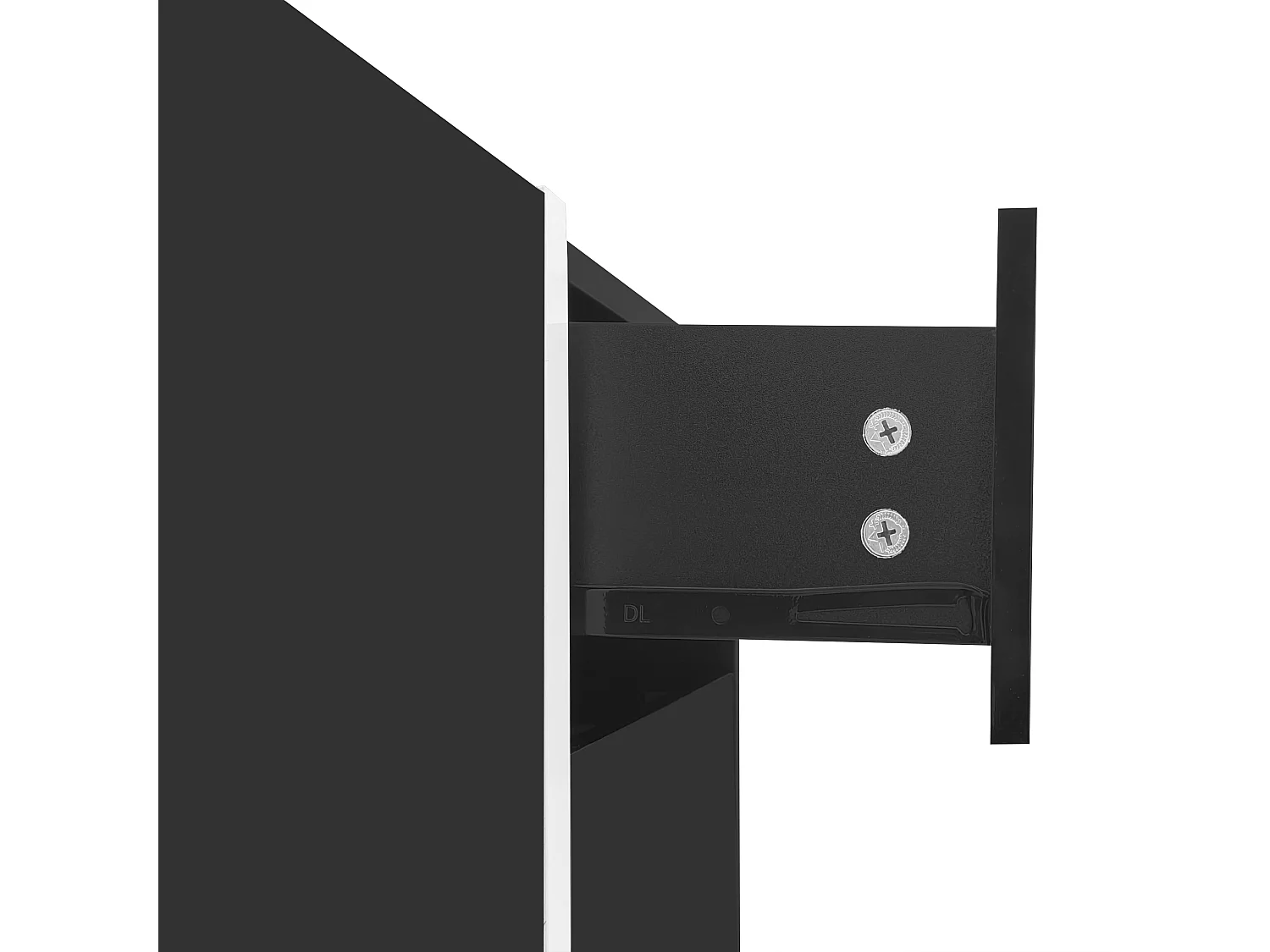 Meuble TV avec 4 portes et 1 tiroir, pieds noirs, finition brillante , noir