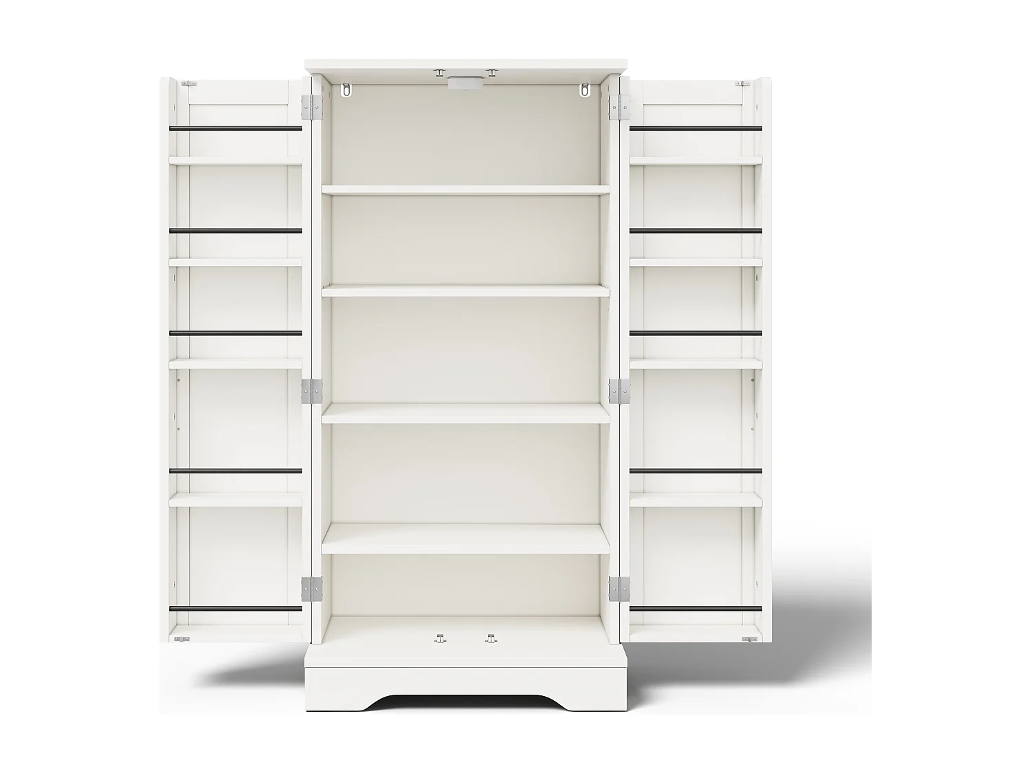 Aparador de cocina con 2 puertas y sensor LED - estantes ajustables - Blanco