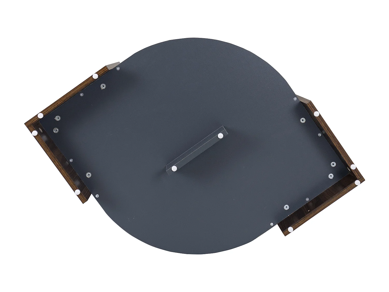 Tavolino con contenitore - Piano effetto marmo - Nero e noce