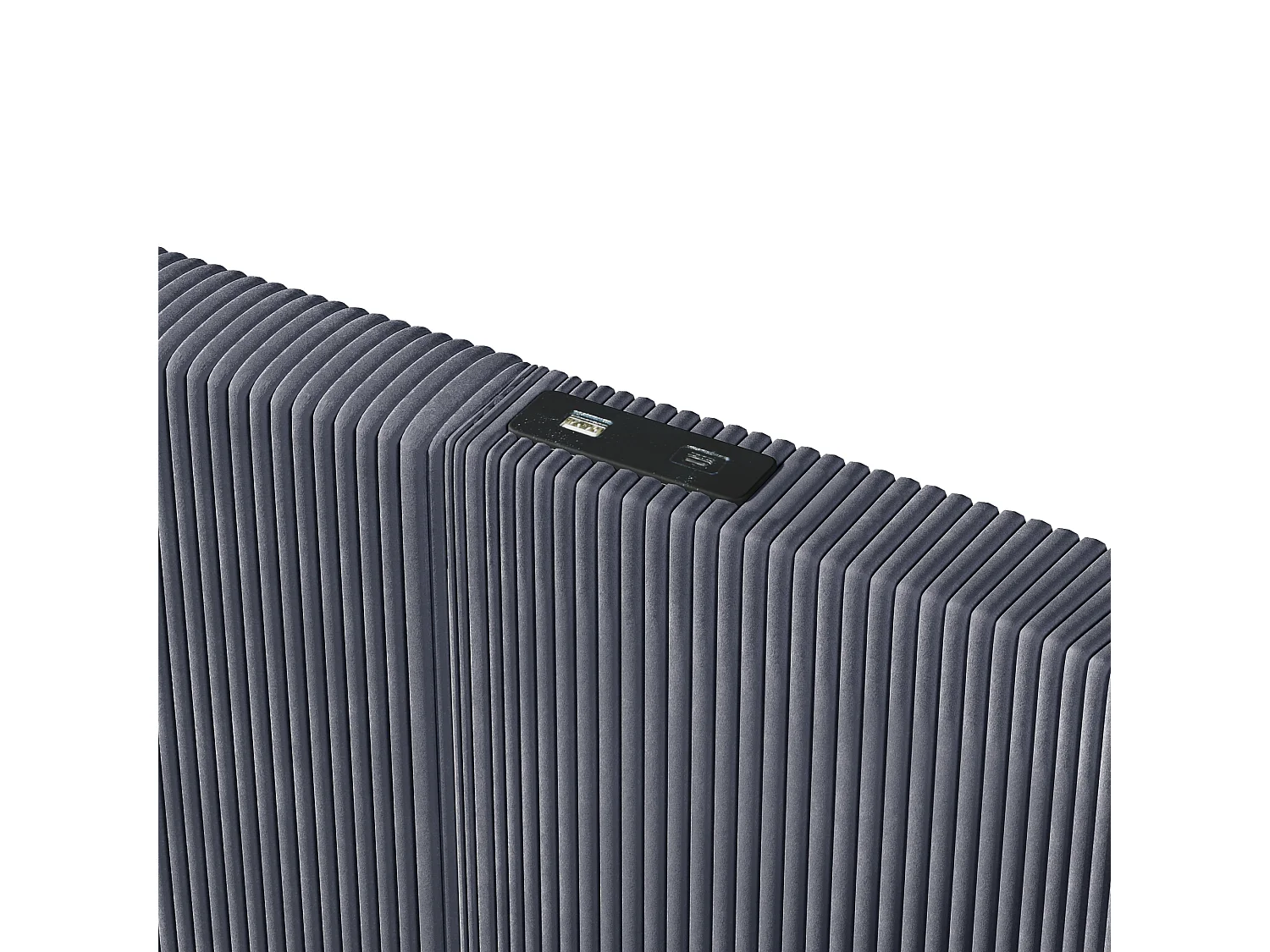 Tweepersoonsbed met opbergruimte 180x200cm met LED, 2 lades, USB + Type-C - Fluwelen stof - Grijs