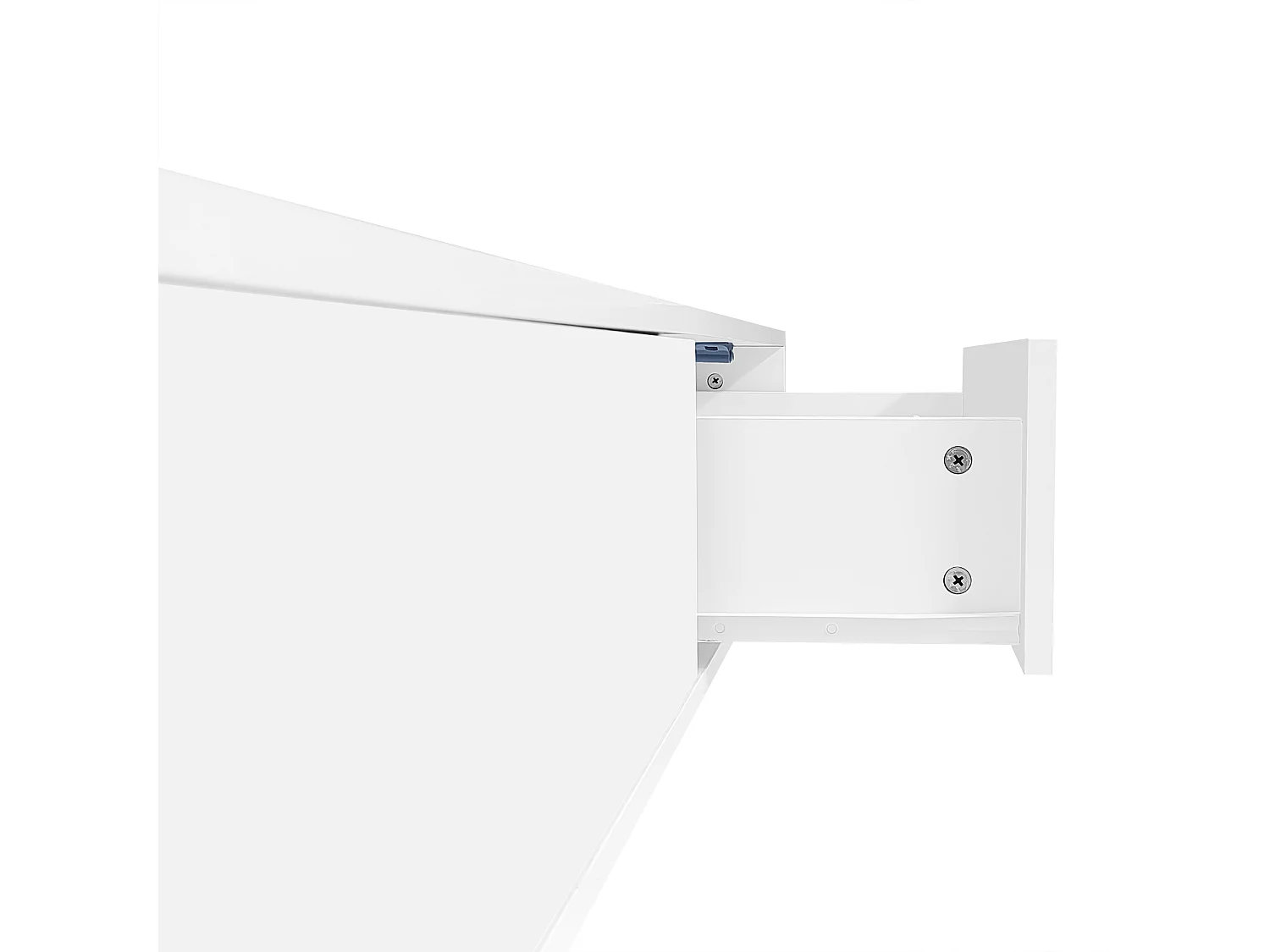 Witte salontafel met 2 lades en ledverlichting, glanzende afwerking