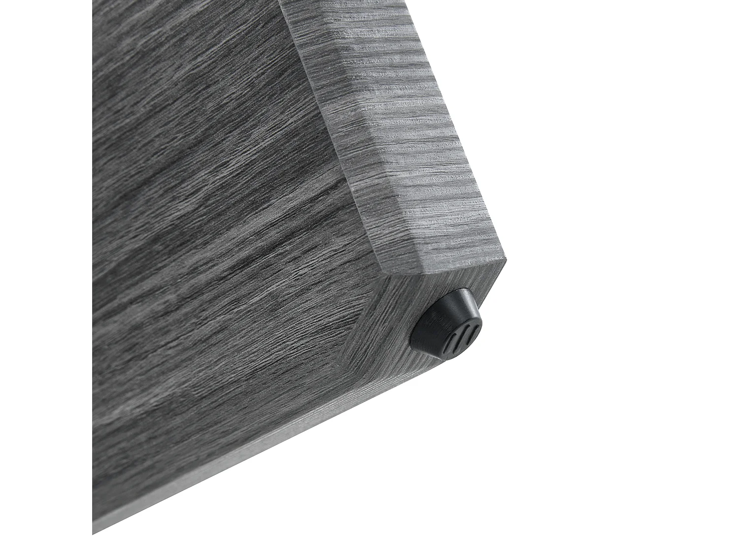 Table basse ronde avec pieds en forme de croix - Plateau en verre - Bois gris