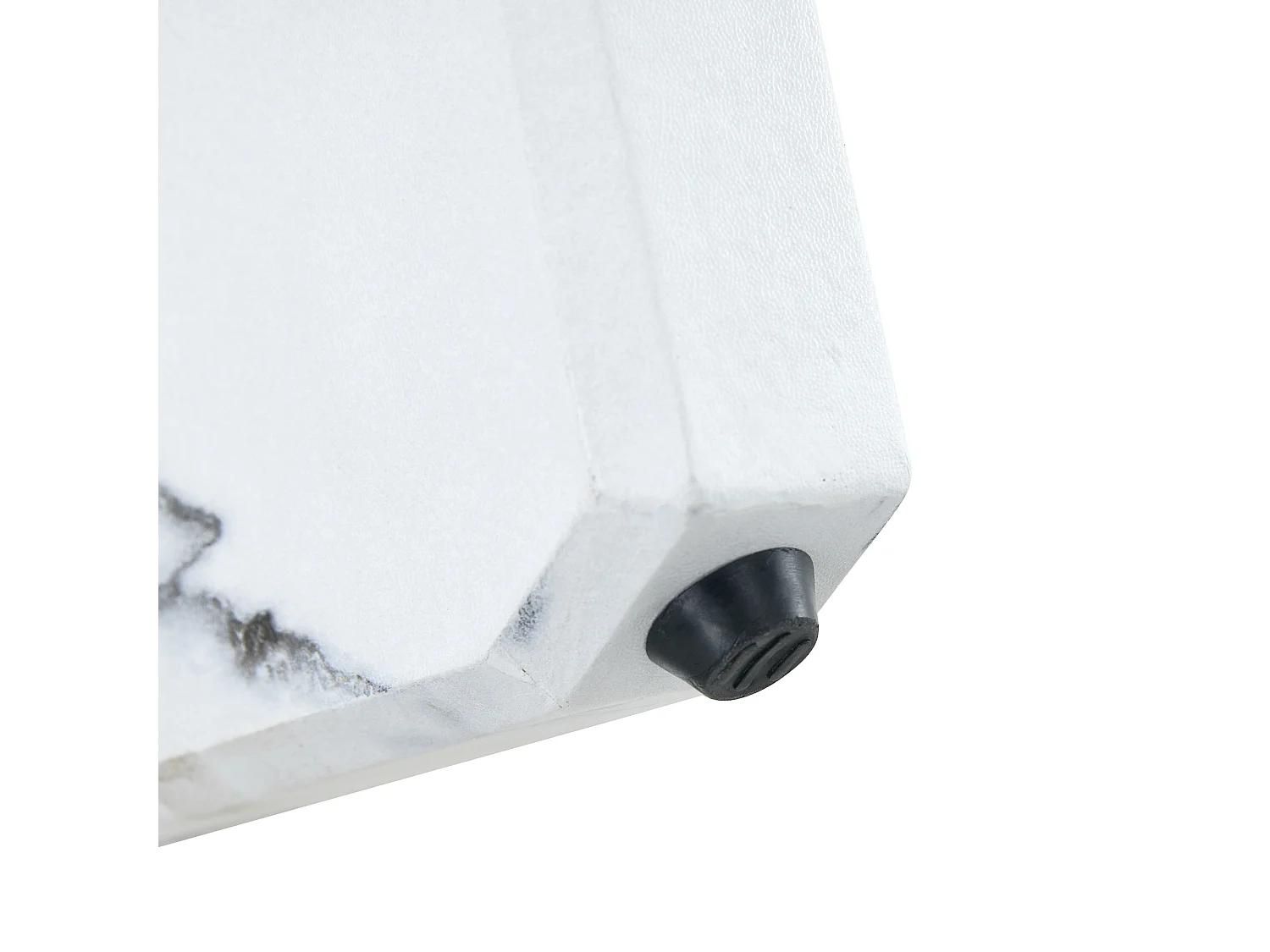 Table basse ronde avec pieds effet marbre blanc - Plateau en verre