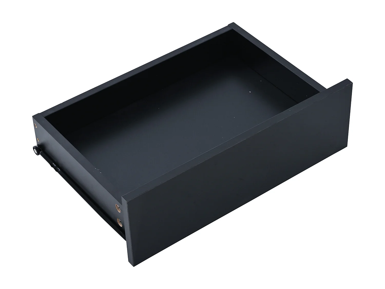 Table basse avec 2 tiroirs et LED - Finition brillant - Noir