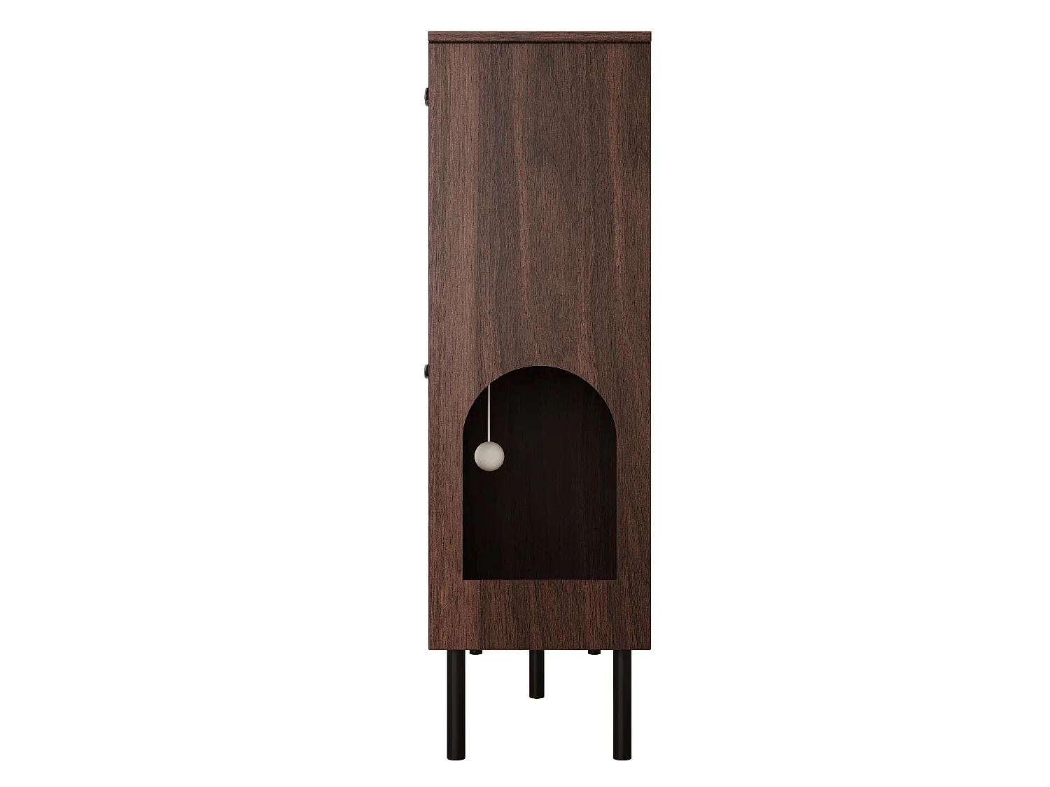 Vierdeurs schoenenkast, opbergruimte voor speelgoed voor huisdieren, walnootkleur