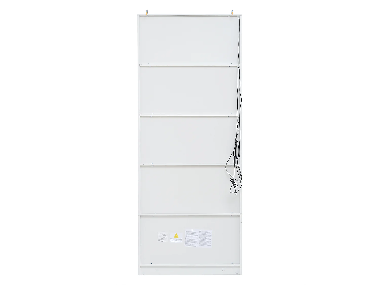 Vitrine avec LEDs, 2 portes vitrées et 2 tiroirs - Blanc