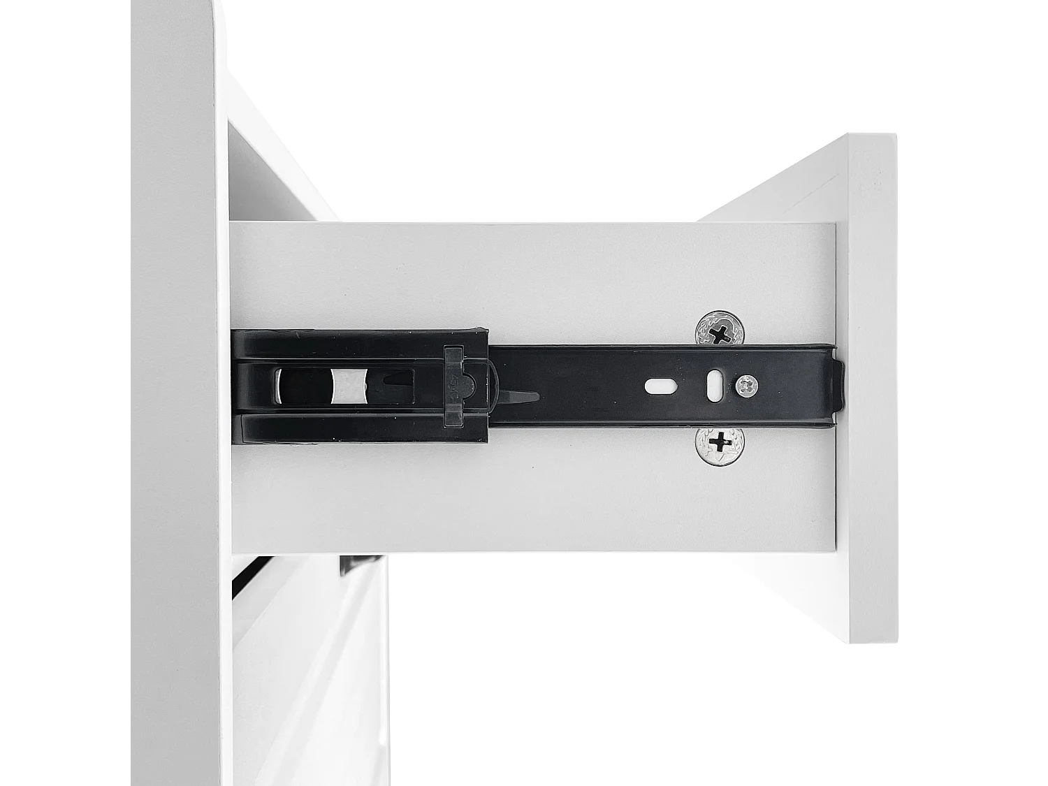 Meuble à chaussures avec 2 tiroirs et 3 portes - Poignées noir- Bois blanc