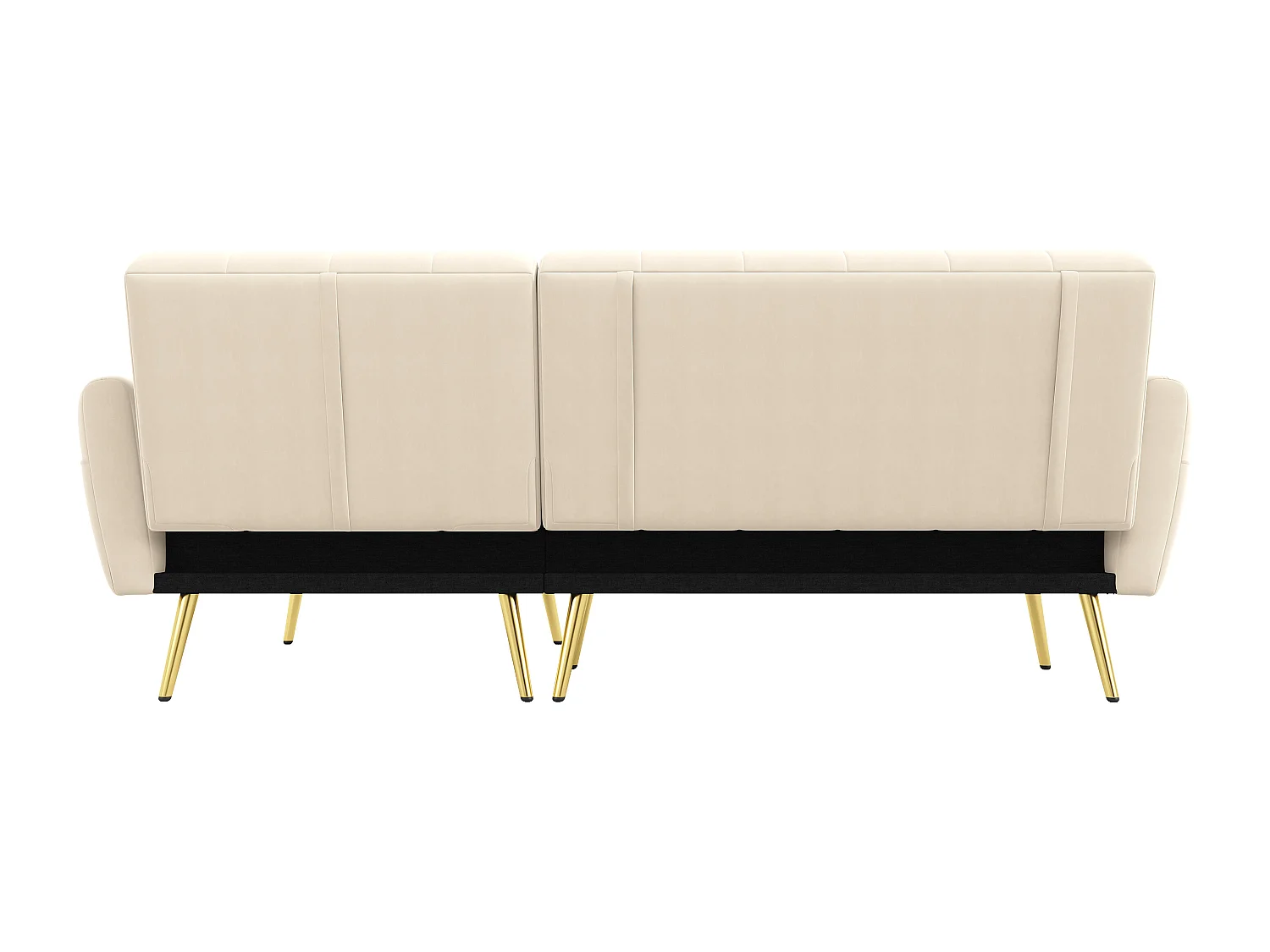 Canapé d'angle convertible 3 places - Velours - Beige
