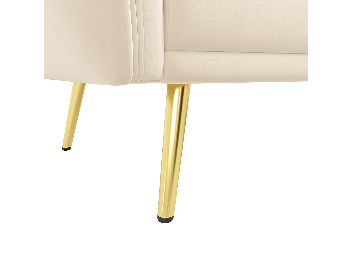 Divano angolare trasformabile a 3 posti - Velluto - Beige