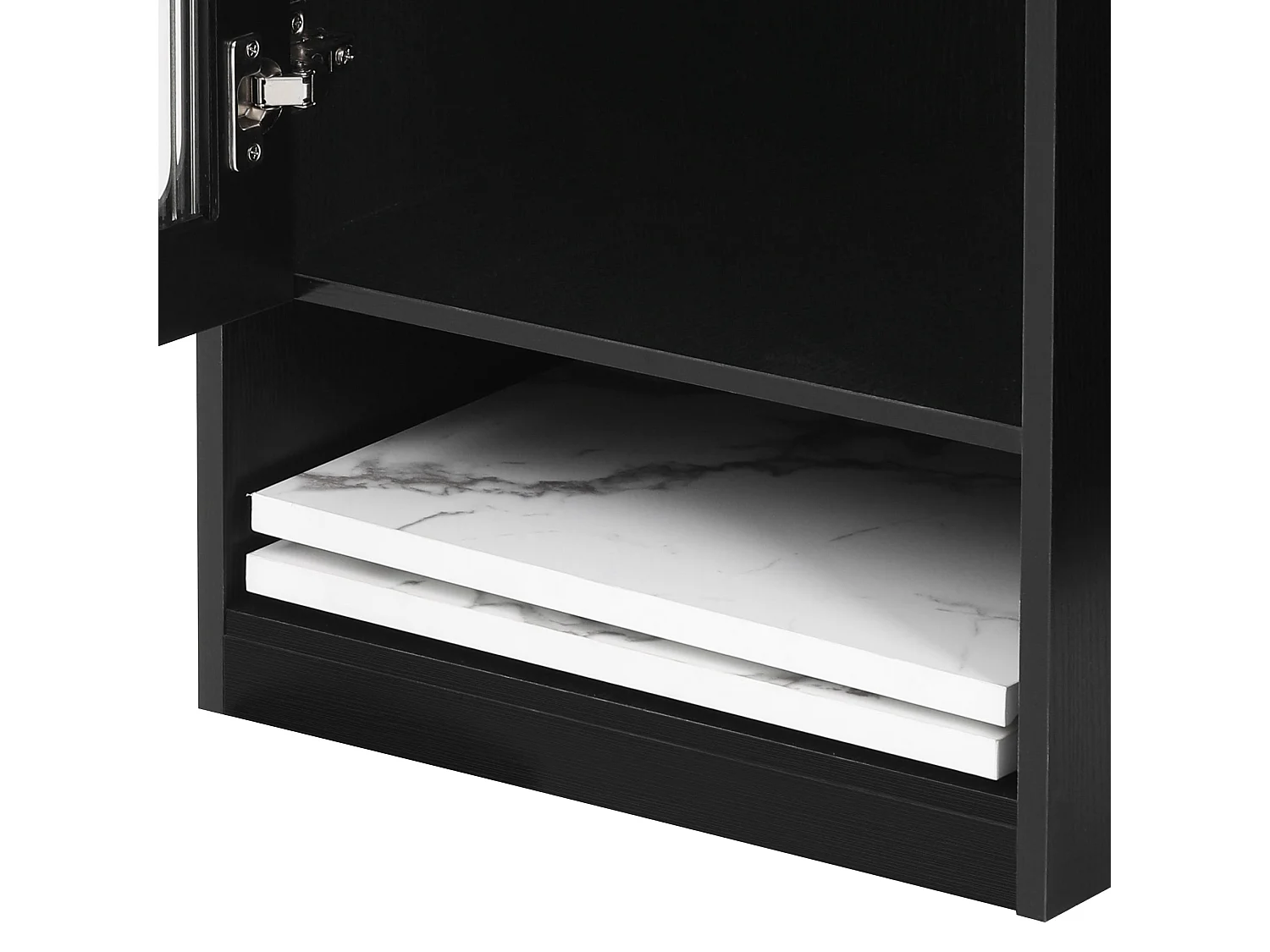 Ilha de cozinha com rodízios, tomadas, porta e duas gavetas - mesa extensível - Branco e preto