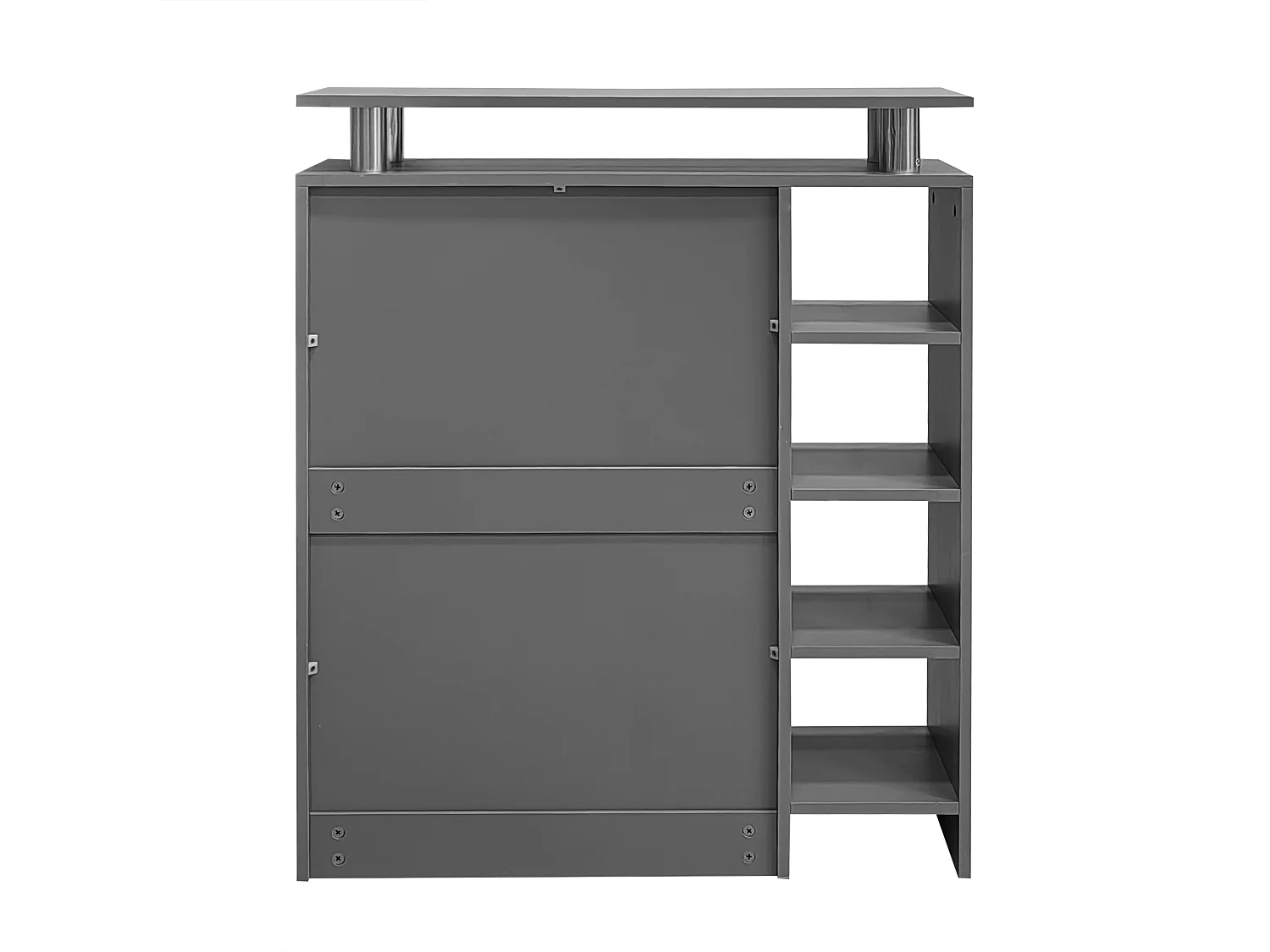 Ensemble penderie ,meuble à chaussures avec miroir et 2 panneaux latéraux, gris anthracite mat