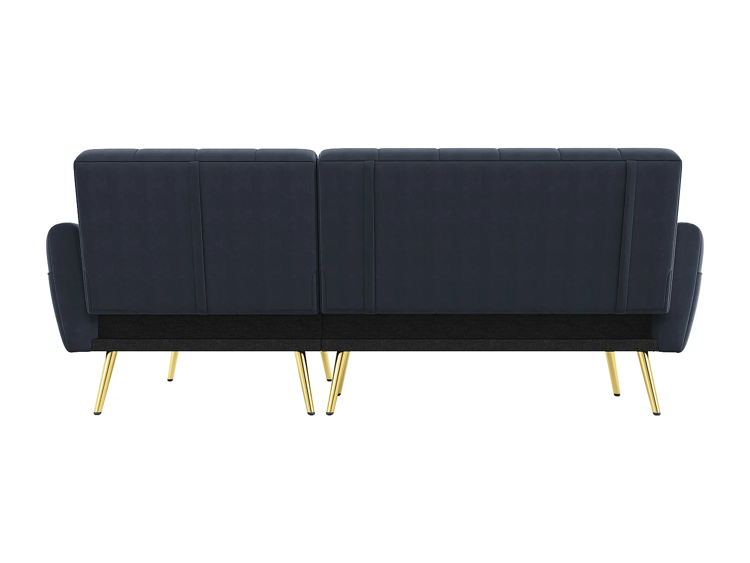 Canapé d'angle convertible 3 places - Velours - Noir