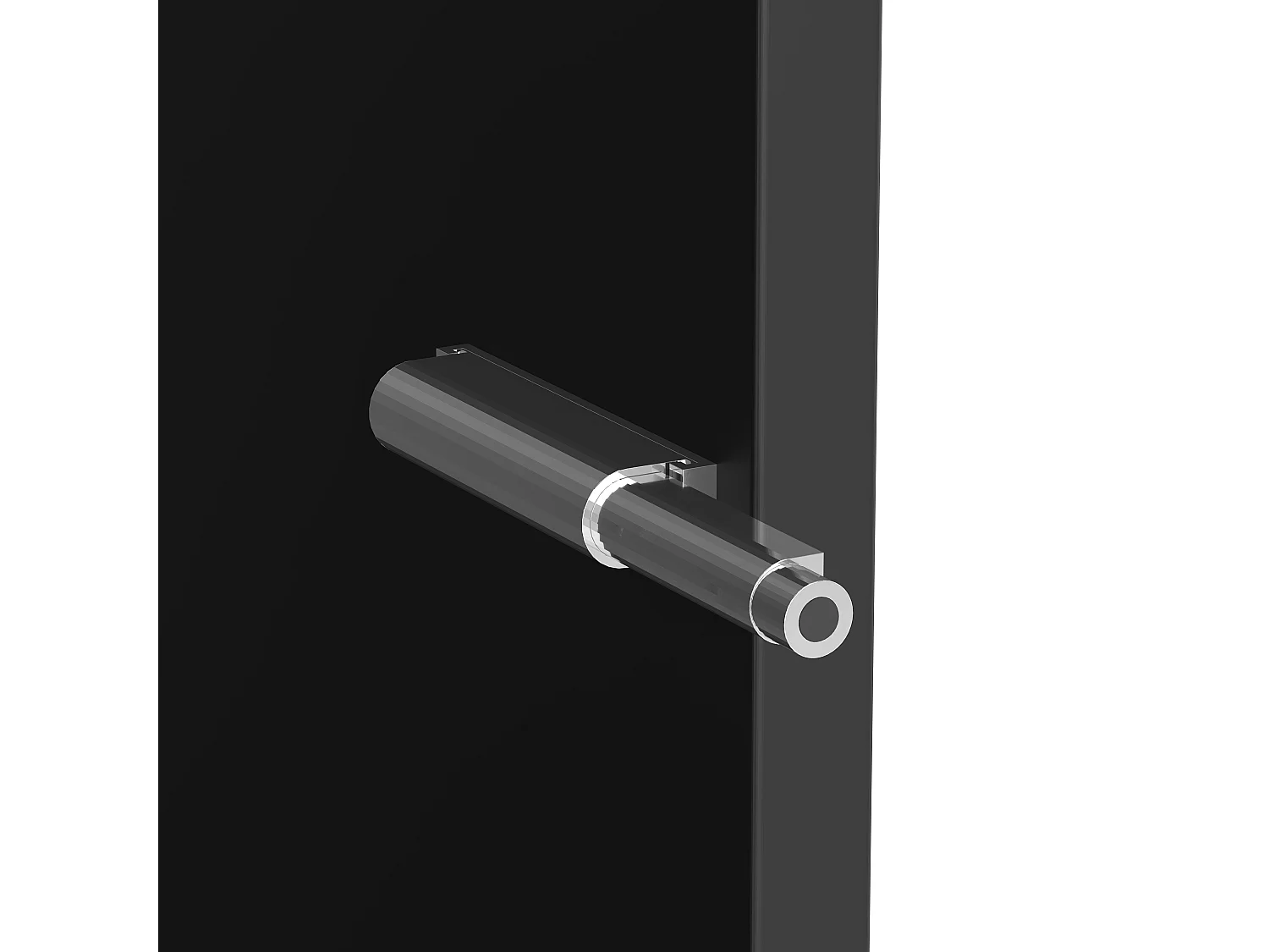 Vitrinekast met glazen deuren en LED-verlichting - glazen planken - Zwart 40 x 29 x 170 cm