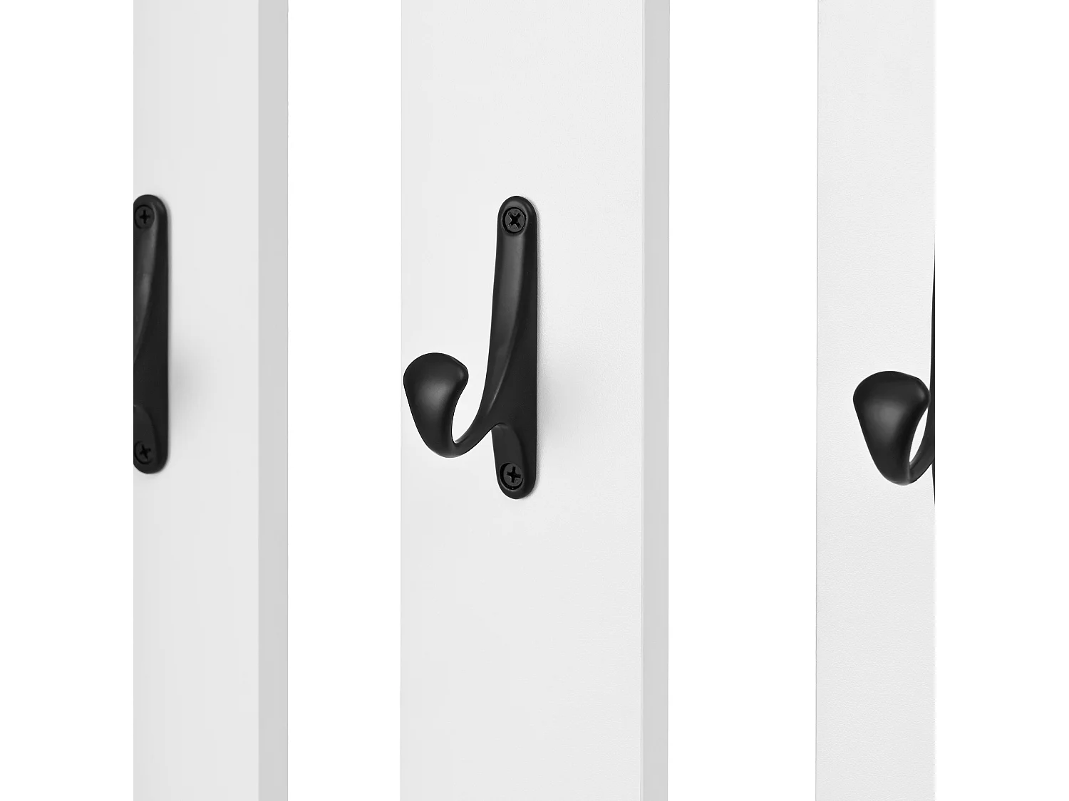 Vestiaire avec 2 portes et 8 crochets - Blanc - 50x36x190cm