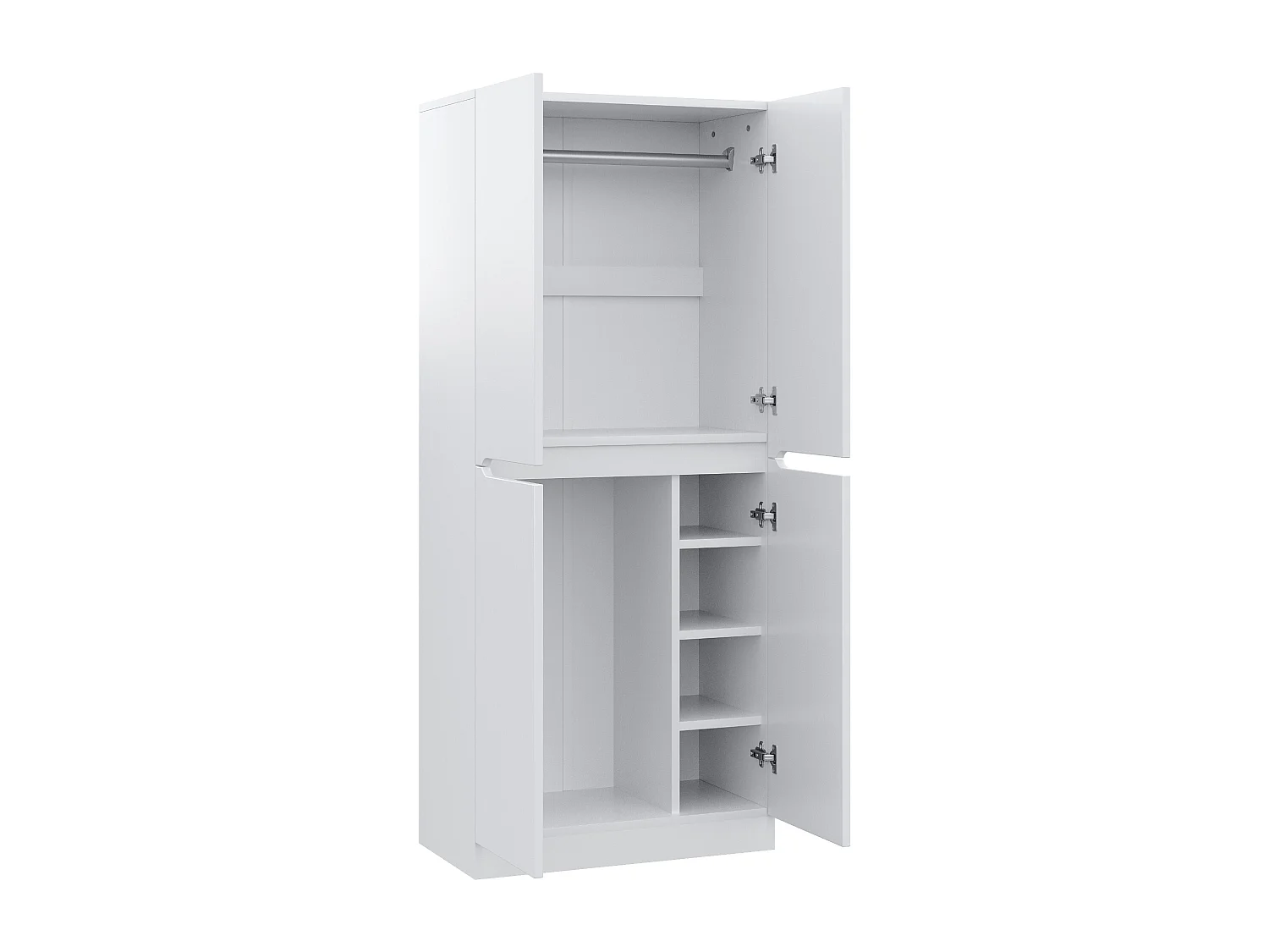 Armario de 2 puertas - Madera - Blanco 70x40x170 cm