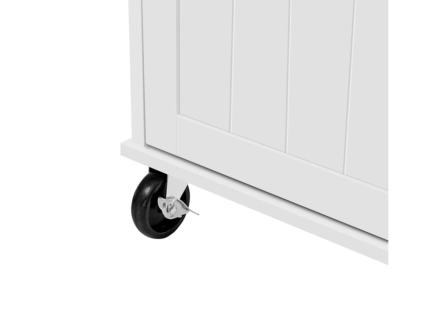 Îlot central de cuisine sur roulettes, 2 portes ,2 tiroirs et prise - Table pliable -Blanc