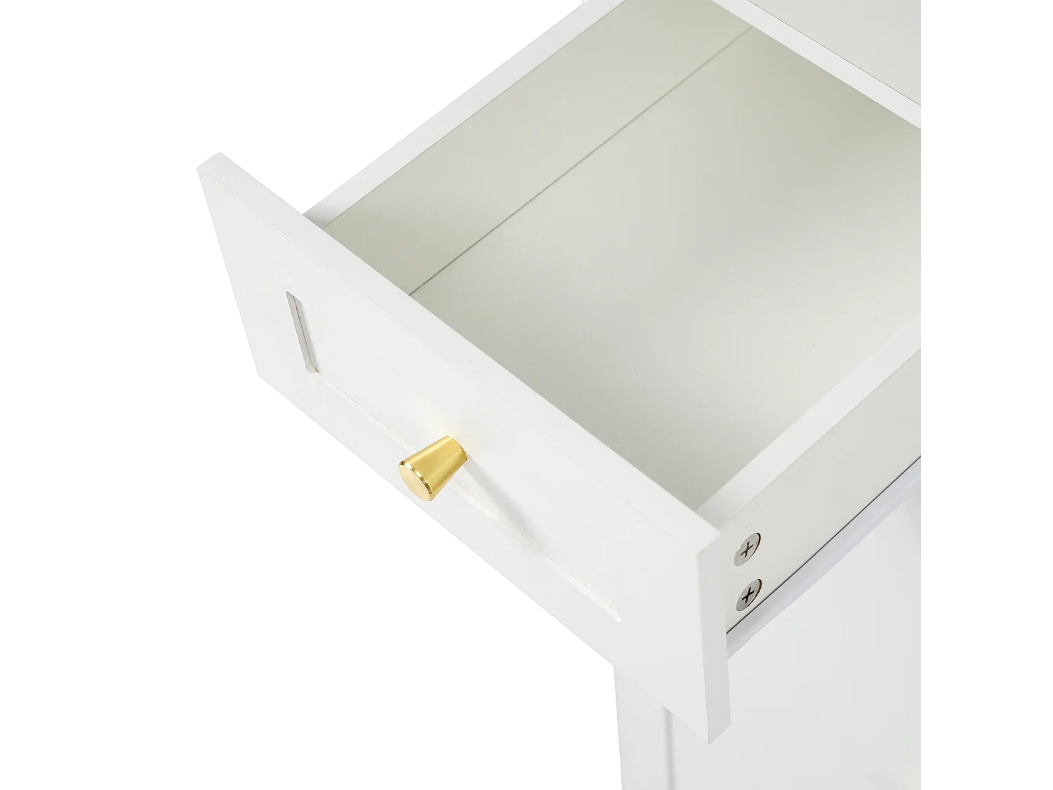 Armario con banco, 4 ganchos, 6 puertas y 2 cajones - Madera PB - Blanco